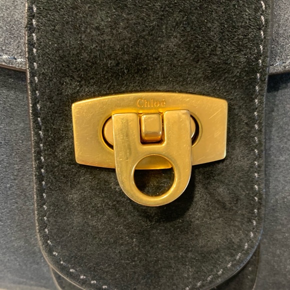 Chloe Lexa Teal Blue Suede Leather Bag. EUC. - Picture 2 of 8